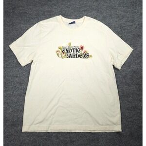 Coney Island Picnic Shirt Men's XL White Exotic Gardens Plants Organic Stoner